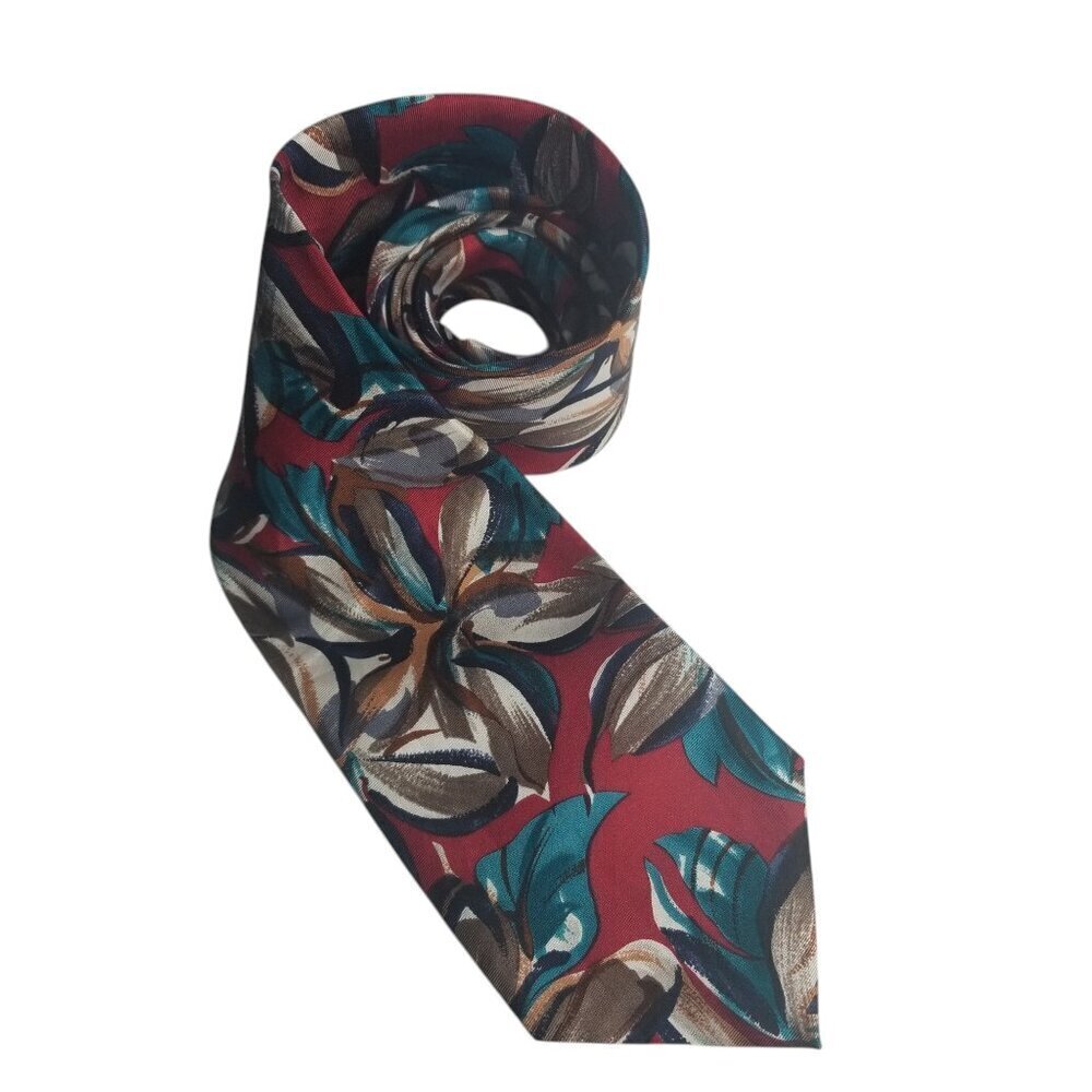 Vtg Oscar De la Renta Men's Silk Hawaiian Tropical Tie